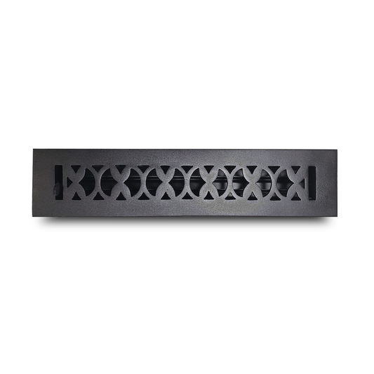 Cast Iron Floor Vent Cover / Register Size: 2” X 14” With Damper Top Faceplate Outer Size 4" X 15-3/4", Thickness 5 Mm, Handcrafted Tudor Mushroom Design (VR100)