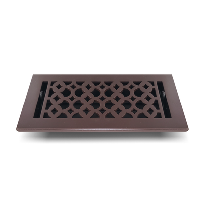 Cast Iron Floor Vent Cover / Register Size: 4” X 10” With Damper Top Faceplate Outer Size 6" X 12", Thickness 5 Mm, Handcrafted Tudor Mushroom Design (VR100)