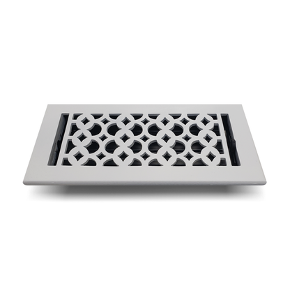 Cast Iron Floor Vent Cover / Register Size: 4” X 10” With Damper Top Faceplate Outer Size 6" X 12", Thickness 5 Mm, Handcrafted Tudor Mushroom Design (VR100)