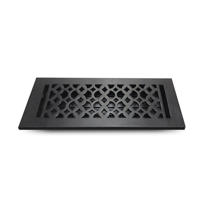 Cast Iron Floor Vent Cover / Register Size: 4” X 12” With Damper Top Faceplate Outer Size 5-1/2" X 14", Thickness 5 Mm, Handcrafted Tudor Mushroom Design (VR100)