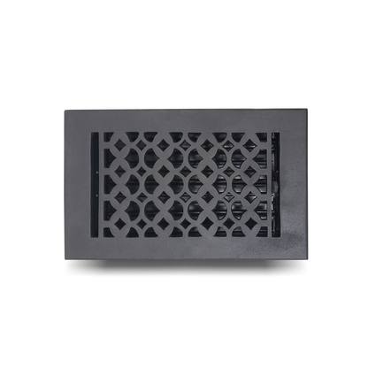 Cast Iron Floor Vent Cover / Register Size: 5” X 9” With Damper Top Faceplate Outer Size 7" x 11", Thickness 5 mm Handcrafted Tudor Mushroom Design (VR 100)