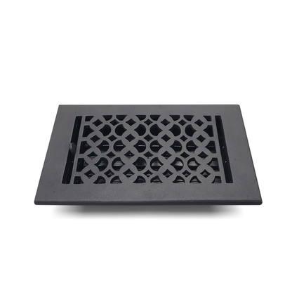 Cast Iron Floor Vent Cover / Register Size: 5” X 9” With Damper Top Faceplate Outer Size 7" x 11", Thickness 5 mm Handcrafted Tudor Mushroom Design (VR 100)