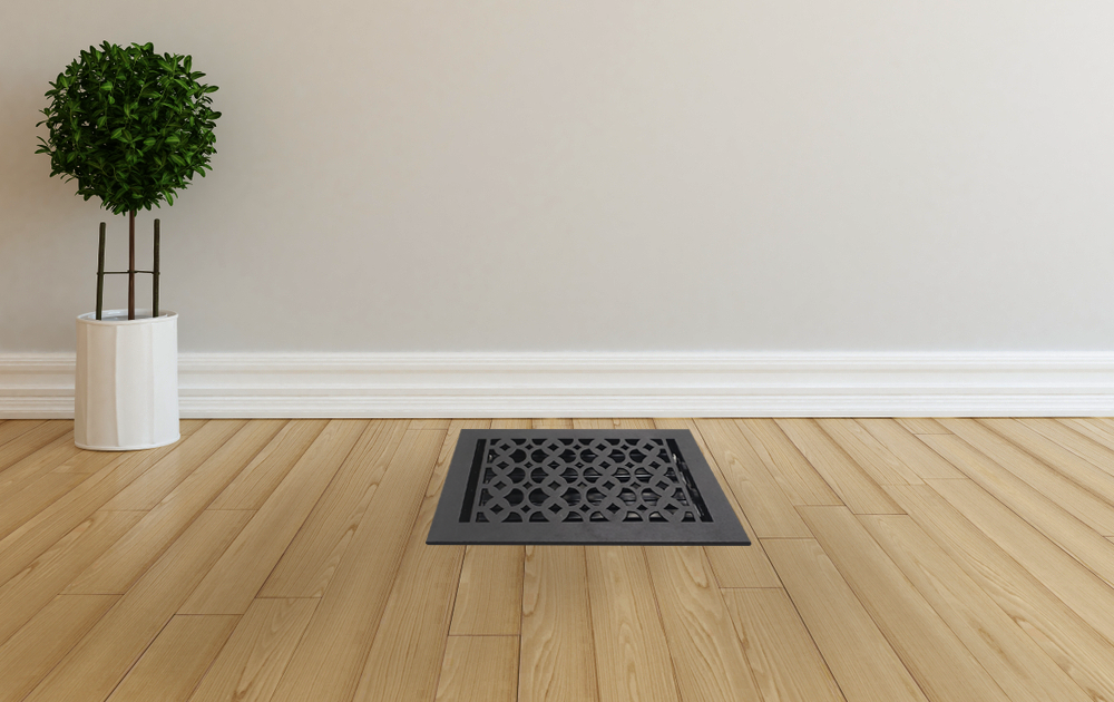 Cast Iron Floor Vent Cover / Register Size: 6” X 10” With Damper Top Faceplate Outer Size 7-1/4" X 11-3/4", Thickness 5 Mm, Handcrafted Tudor Mushroom Design (VR100)