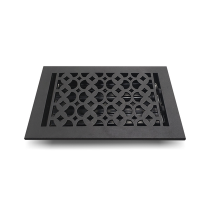 Cast Iron Floor Vent Cover / Register Size: 6” X 10” With Damper Top Faceplate Outer Size 7-1/4" X 11-3/4", Thickness 5 Mm, Handcrafted Tudor Mushroom Design (VR100)