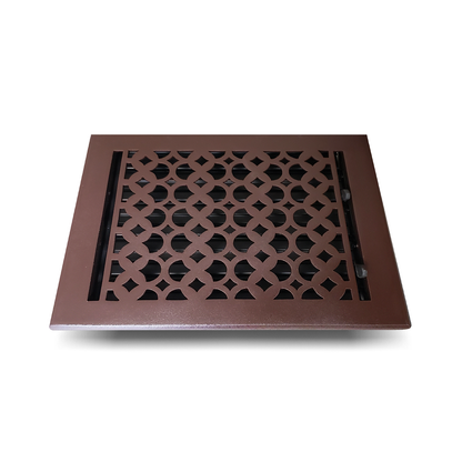 Cast Iron Floor Vent Cover / Register Size: 8” X 10” With Damper Top Faceplate Outer Size 9-1/4" X 11-3/4", Thickness 5 Mm, Handcrafted Tudor Mushroom Design (VR100)