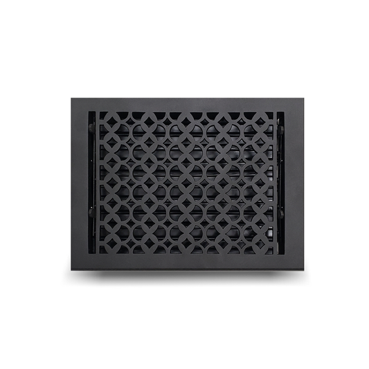 Cast Iron Floor Vent Cover / Register Size: 8” X 12” With Damper Top Faceplate Outer Size 9-1/4" X 14", Thickness 5 Mm, Handcrafted Tudor Mushroom Design (VR100)