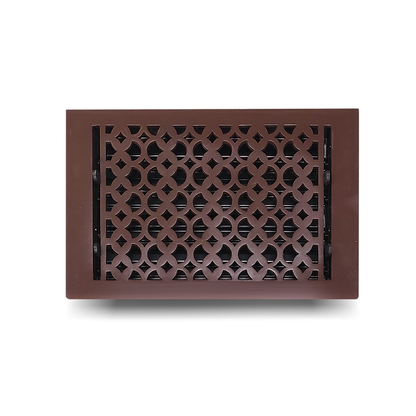 Cast Iron Floor Vent Cover / Register Size: 8” X 12” With Damper Top Faceplate Outer Size 9-1/4" X 14", Thickness 5 Mm, Handcrafted Tudor Mushroom Design (VR100)