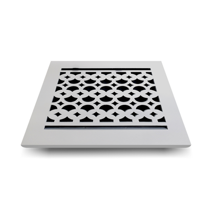 Cast Iron Floor Vent Cover / Register Size: 8” X 8” With Damper Top Faceplate Outer Size 9-1/2" X 10", Thickness 5 Mm, Handcrafted Tudor Mushroom Design (VR100)