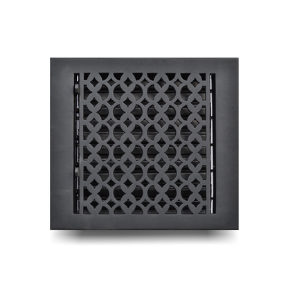 Cast Iron Floor Vent Cover / Register Size: 9” X 9” With Damper Top Faceplate Outer Size 10-1/2" X 11-1/2", Thickness 5 Mm, Handcrafted Tudor Mushroom Design (VR100)