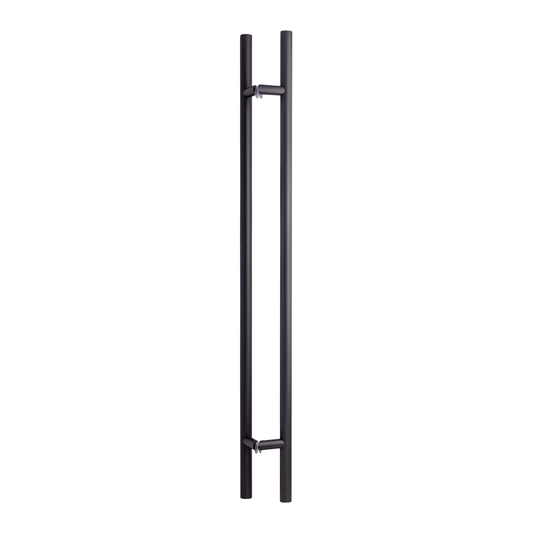 Door Pull Handle Round Offset ‘H’ Type – 48″ Black