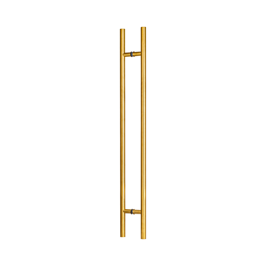 Door Pull Long Handle, Entry Door Handle 48″ Round ‘H’ Shape, Stainless Steel 304 – PVD Gold