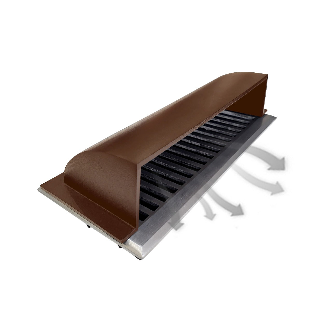 Floor Vent Air Deflector / Diverter 4" x 10" Vent Sizes Including 3″x10″, 2″x10″, and 6″x10″ HVAC Duct Cover Decorative for Vents are Beneath a Bed, Sofa, Side Table, or Wardrobes Heavy Duty Cast Aluminum Metal Brown - Dome Design