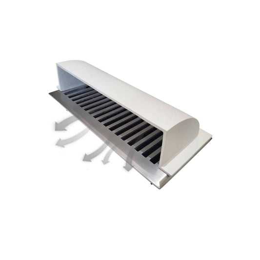 Floor Vent Air Deflector / Diverter 4" x 10" Vent Sizes Including 3″x10″, 2″x10″, and 6″x10″ HVAC Duct Cover Decorative for Vents are Beneath a Bed, Sofa, Side Table, or Wardrobes Heavy Duty Cast Aluminum Metal White- Dome Design