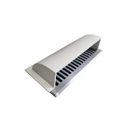 Floor Vent Air Deflector / Diverter 4" x 14" Vent Sizes Including 4"x14", and 6"x14" HVAC Duct Cover Decorative for Vents are Beneath a Bed, Sofa, Side Table, or Wardrobes Heavy Duty Cast Aluminum White- Dome Design