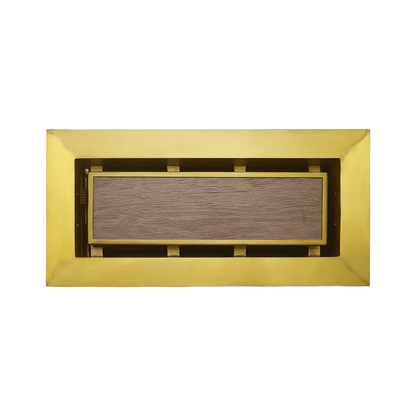 Match The Floor Flush Mount Floor Registers/Vent Cover 4" X 10" with Damper. Faceplate Size: 5.5" × 11.5". High-Quality Metal Cast Aluminum - Gold