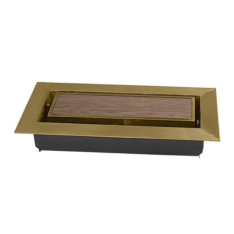 Match The Floor Flush Mount Floor Registers/Vent Cover 4" X 10" with Damper. Faceplate Size: 5.5" × 11.5". High-Quality Metal Cast Aluminum - Gold