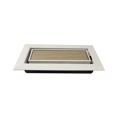 Match The Floor Flush Mount Floor Registers/Vent Cover 4" X 10" with Damper. Faceplate Size: 5.5" × 11.5". High-Quality Metal Cast Aluminum - White