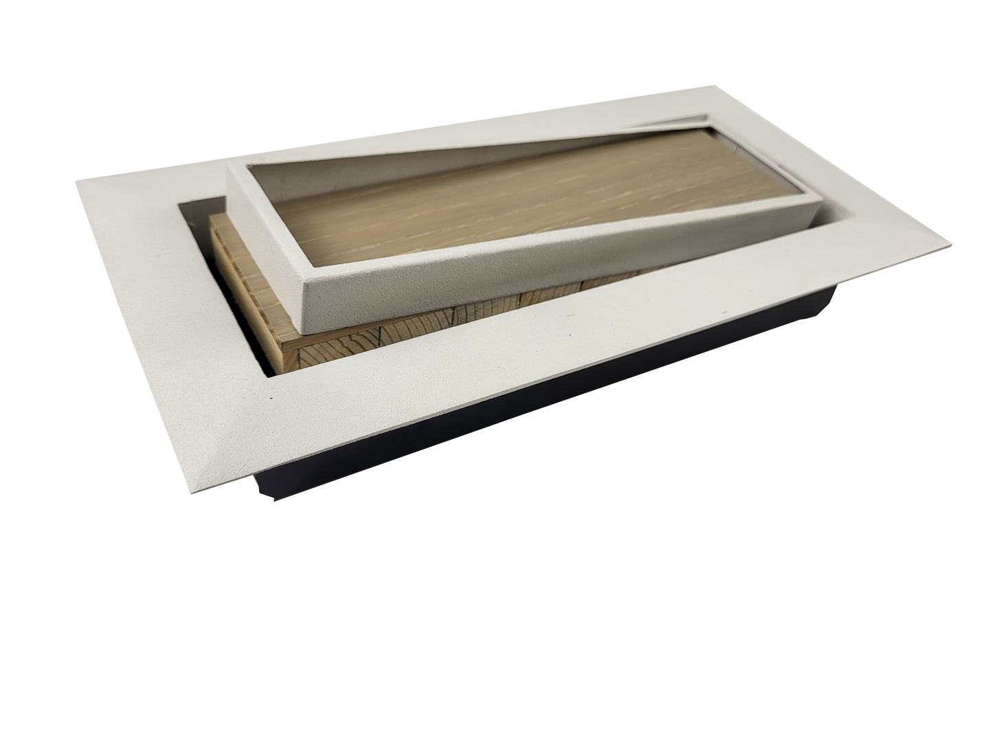 Match The Floor Flush Mount Floor Registers/Vent Cover 4" X 10" with Damper. Faceplate Size: 5.5" × 11.5". High-Quality Metal Cast Aluminum - White