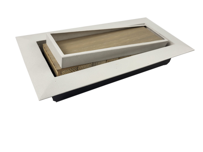 Match The Floor Flush Mount Floor Registers/Vent Cover 4" X 10" with Damper. Faceplate Size: 5.5" × 11.5". High-Quality Metal Cast Aluminum - White