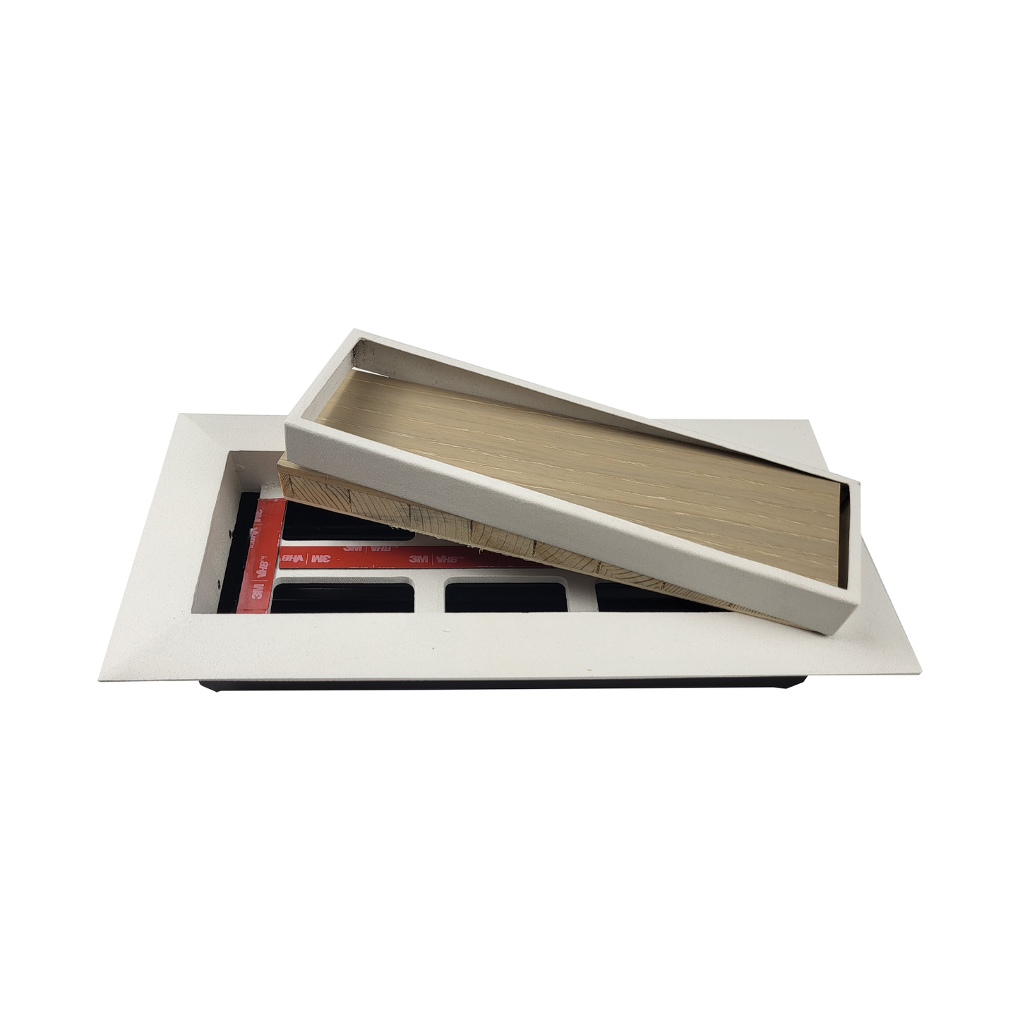 Match The Floor Flush Mount Floor Registers/Vent Cover 4" X 10" with Damper. Faceplate Size: 5.5" × 11.5". High-Quality Metal Cast Aluminum - White