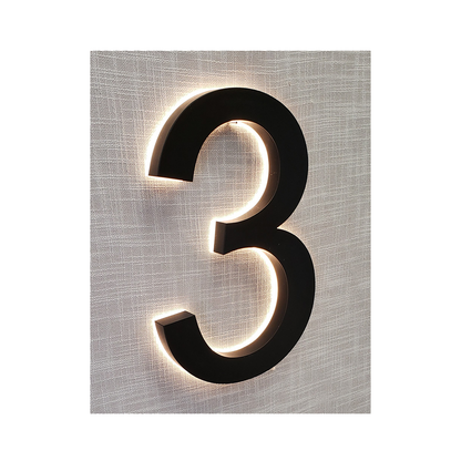 Modern 8″ Backlit Led House Numbers, 0 To 9