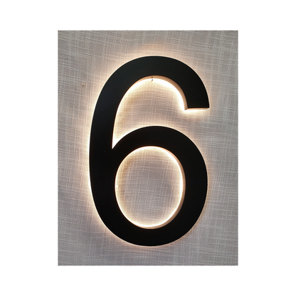 Modern 8″ Backlit Led House Numbers, 0 To 9