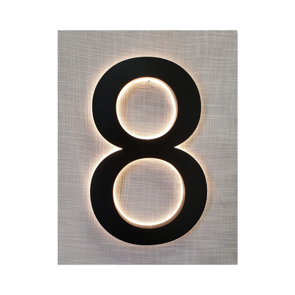 Modern 8″ Backlit Led House Numbers, 0 To 9