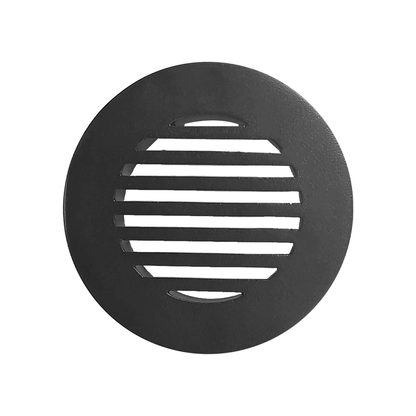 Round Air Vent Duct Grille 4" Top Faceplate Size 5.5" HVAC Decorative Duct Cover Cast Aluminum Powder Coated Re-Paintable for Walls, Ceilings, And Floors Without Damper – Modern Linear Design (VR 109)