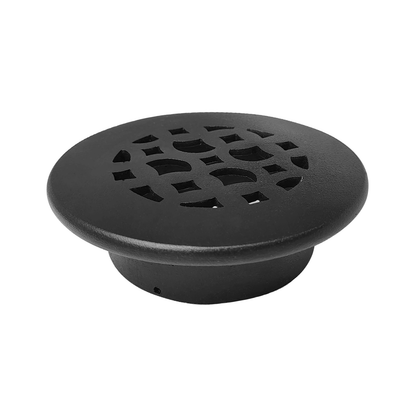 Round Air Vent Duct Grille 4" Top Faceplate Size 5.5" HVAC Decorative Duct Cover Cast Aluminum Powder Coated Re-Paintable for Walls, Ceilings, And Floors Without Damper – Tudor Mushroom Design (VR 100)