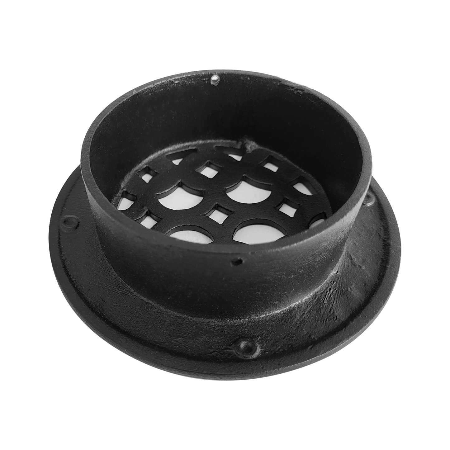 Round Air Vent Duct Grille 4" Top Faceplate Size 5.5" HVAC Decorative Duct Cover Cast Aluminum Powder Coated Re-Paintable for Walls, Ceilings, And Floors Without Damper – Tudor Mushroom Design (VR 100)