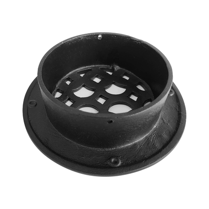 Round Air Vent Duct Grille 4" Top Faceplate Size 5.5" HVAC Decorative Duct Cover Cast Aluminum Powder Coated Re-Paintable for Walls, Ceilings, And Floors Without Damper – Tudor Mushroom Design (VR 100)