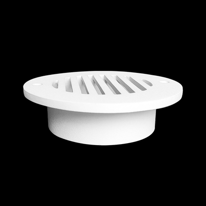 Round Air Vent Duct Grille 4" Top Faceplate Size 5.5" HVAC Decorative Duct Cover Cast Aluminum Powder Coated Re-Paintable for Walls, Ceilings, And Floors Without Damper – Modern Linear Design (VR 109)