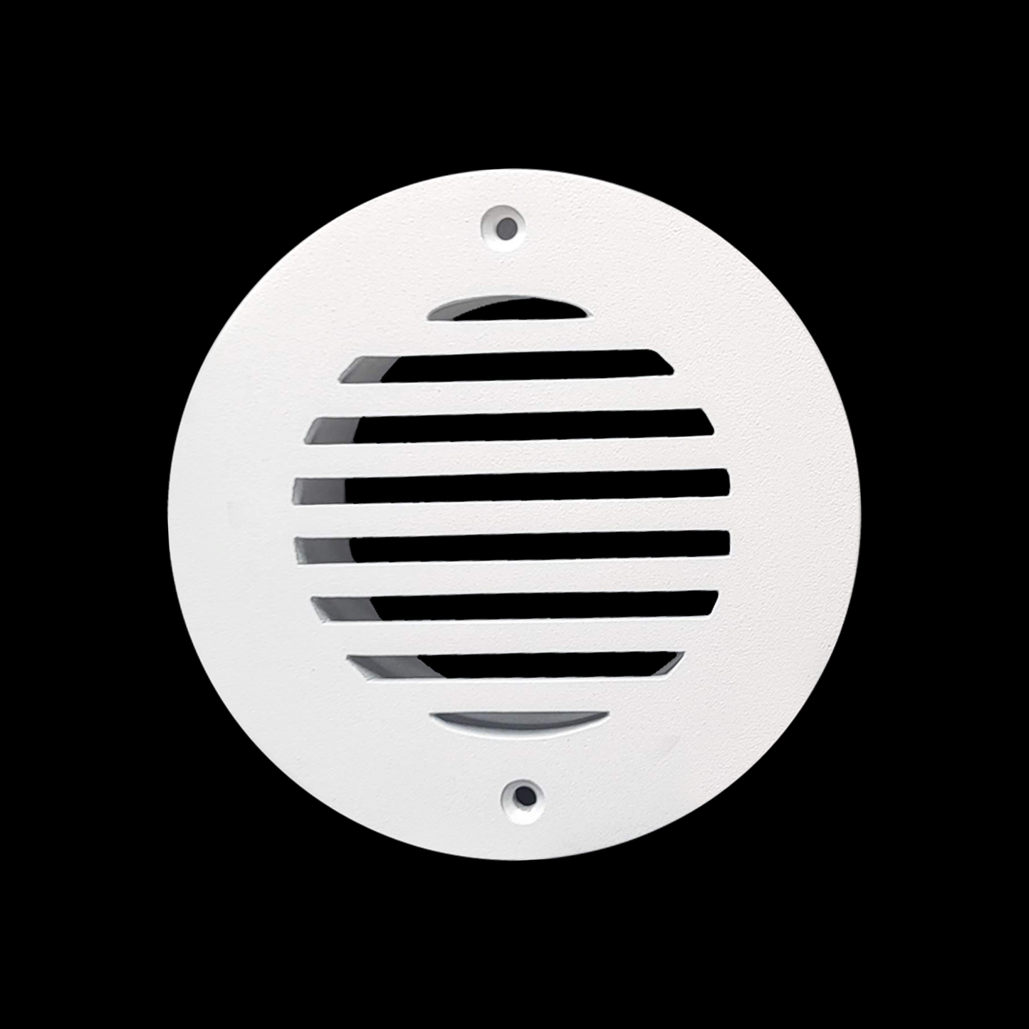 Round Air Vent Duct Grille 4" Top Faceplate Size 5.5" HVAC Decorative Duct Cover Cast Aluminum Powder Coated Re-Paintable for Walls, Ceilings, And Floors Without Damper – Modern Linear Design (VR 109)