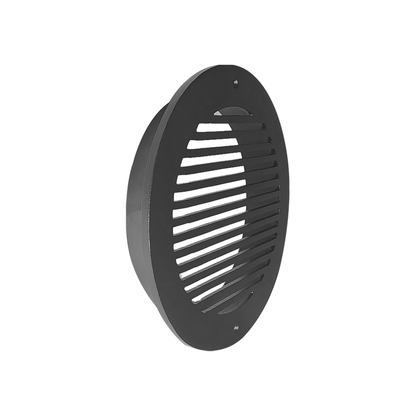 Round Air Vent Duct Grille 6" Top Faceplate Size 7.5" HVAC Decorative Duct Cover Cast Aluminum Powder Coated Re-Paintable for Walls, Ceilings, And Floors Without Damper – Modern Linear Design (VR 109)