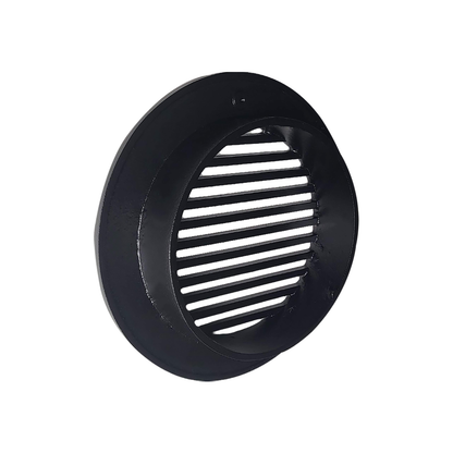 Round Air Vent Duct Grille 6" Top Faceplate Size 7.5" HVAC Decorative Duct Cover Cast Aluminum Powder Coated Re-Paintable for Walls, Ceilings, And Floors Without Damper – Modern Linear Design (VR 109)