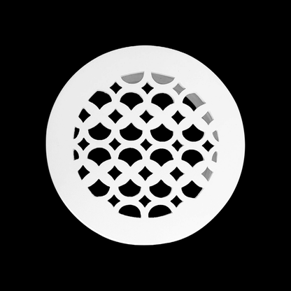 Round Air Vent Duct Grille 6" Top Faceplate Size 7.5" HVAC Decorative Duct Cover Cast Aluminum Powder Coated Re-Paintable for Walls, Ceilings, And Floors Without Damper – Tudor Mushroom design (VR 100)