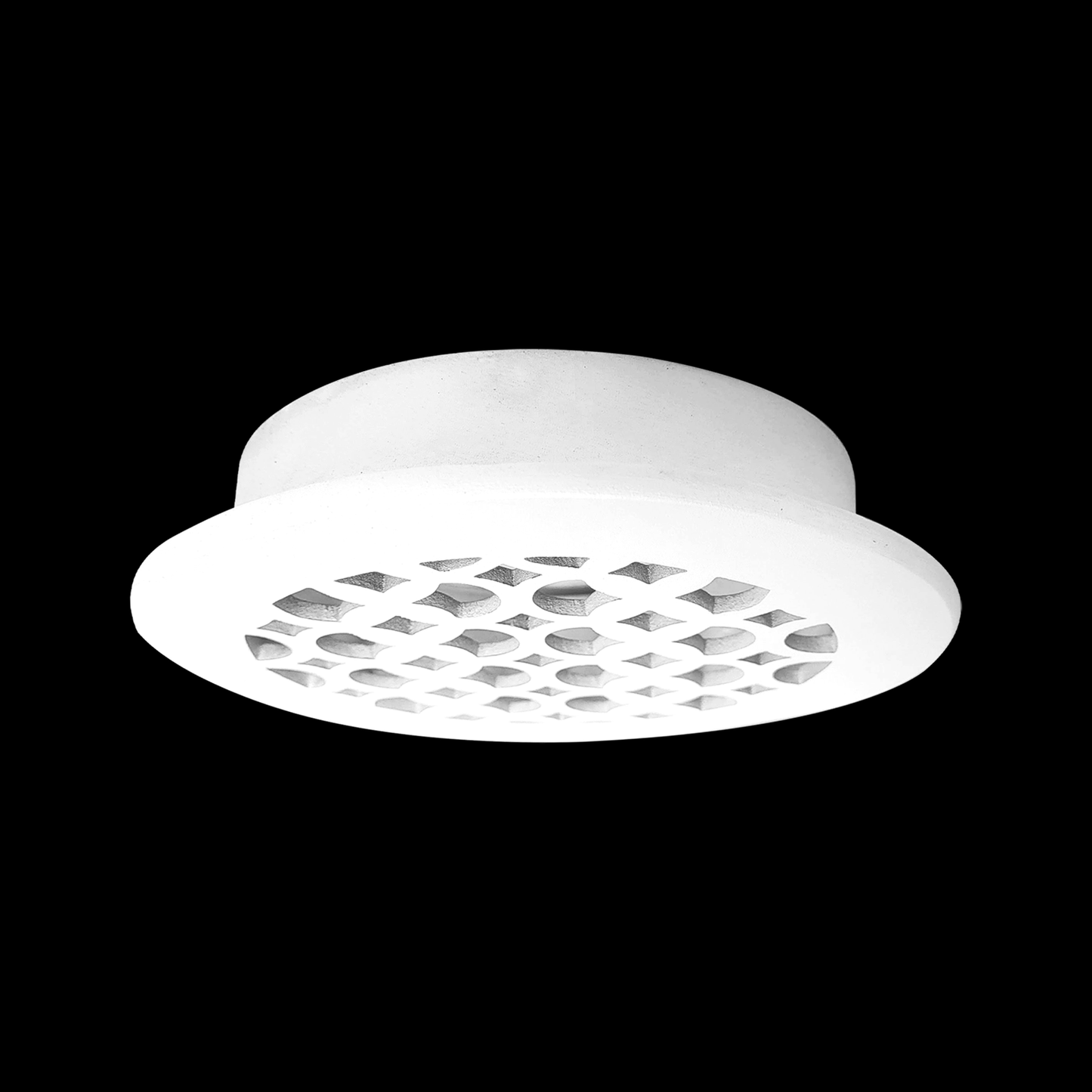 Round Air Vent Duct Grille 6" Top Faceplate Size 7.5" HVAC Decorative Duct Cover Cast Aluminum Powder Coated Re-Paintable for Walls, Ceilings, And Floors Without Damper – Tudor Mushroom design (VR 100)