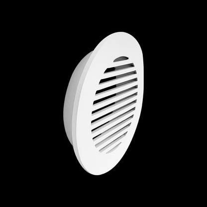 Round Air Vent Duct Grille 6" Top Faceplate Size 7.5" HVAC Decorative Duct Cover Cast Aluminum Powder Coated Re-Paintable for Walls, Ceilings, And Floors Without Damper – Modern Linear Design (VR 109)