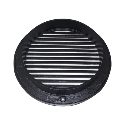 Round Air Vent Duct Grille 8" Top Faceplate Size 9.65" HVAC Decorative Duct Cover Cast Aluminum Powder Coated Re-Paintable for Walls, Ceilings, And Floors Without Damper – Modern Linear Design (VR 109)