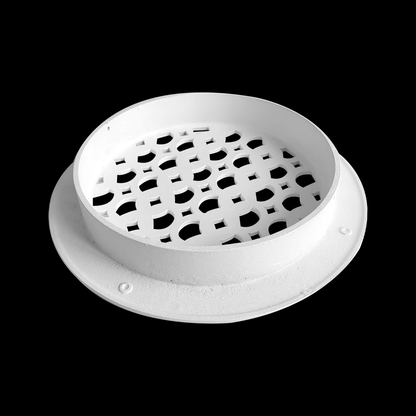 Round Air Vent Duct Grille 8" Top Faceplate Size 9.65" HVAC Decorative Duct Cover Cast Aluminum Powder Coated Re-Paintable for Walls, Ceilings, And Floors Without Damper – Tudor Mushroom design (VR 100)