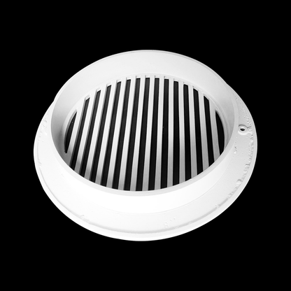 Round Air Vent Duct Grille 8" Top Faceplate Size 9.65" HVAC Decorative Duct Cover Cast Aluminum Powder Coated Re-Paintable for Walls, Ceilings, And Floors Without Damper – Modern Linear Design (VR 109)